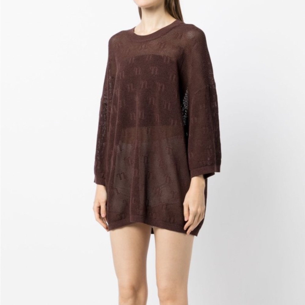 NANUSHKA brown monogram knit top 🤎